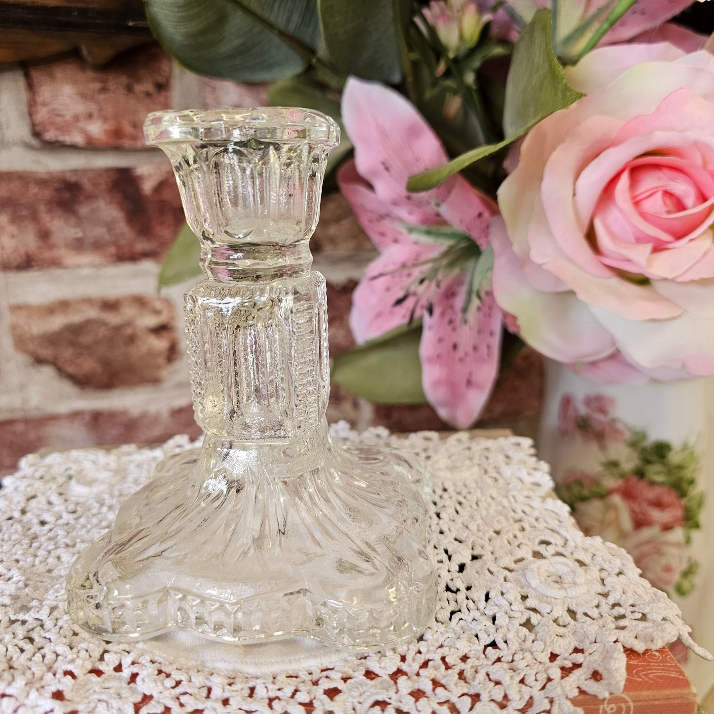 Vintage Crystalor Glass Candlestick (1940s–1950s)
