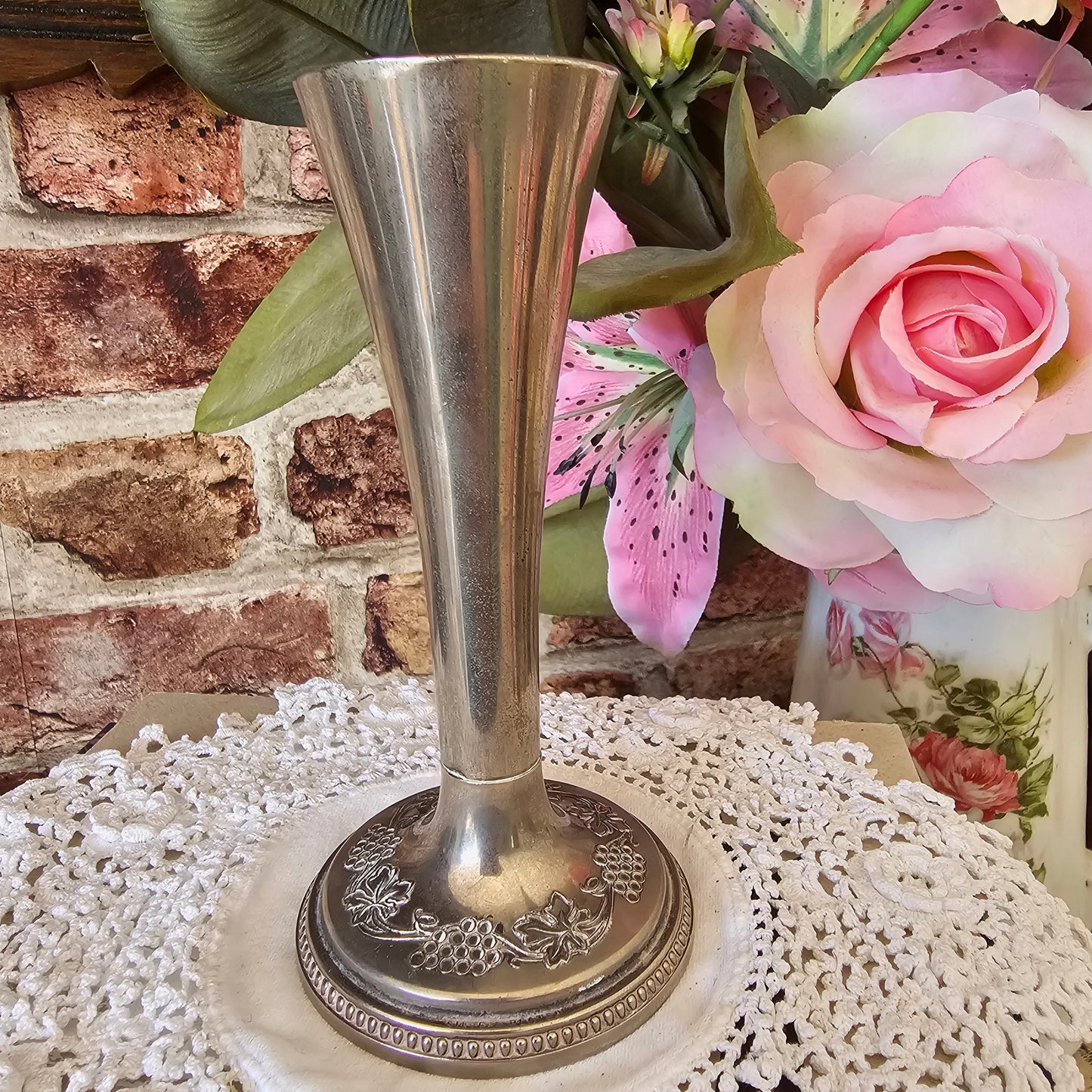 Vintage Silver-Plated Grapevine Bud Holder
