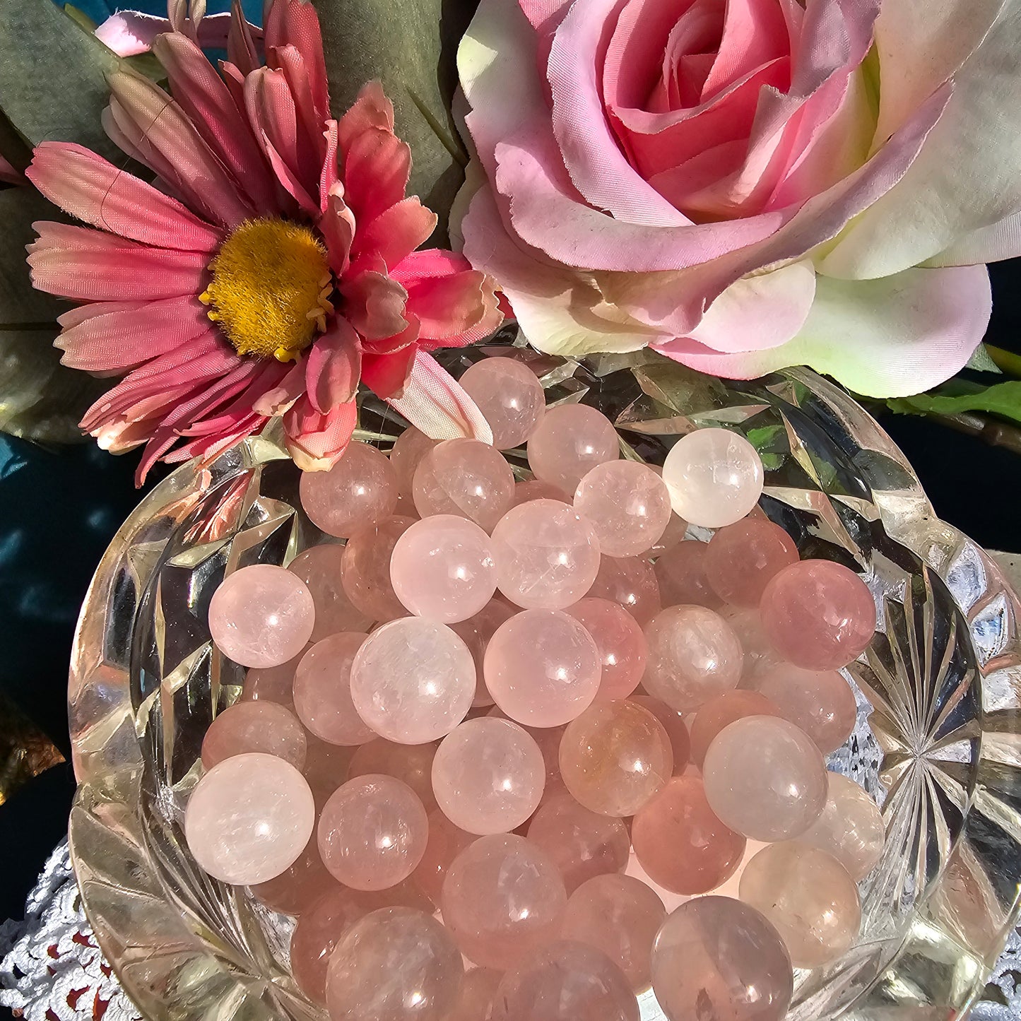 Mini Crystal Spheres – Amethyst & Rose Quartz