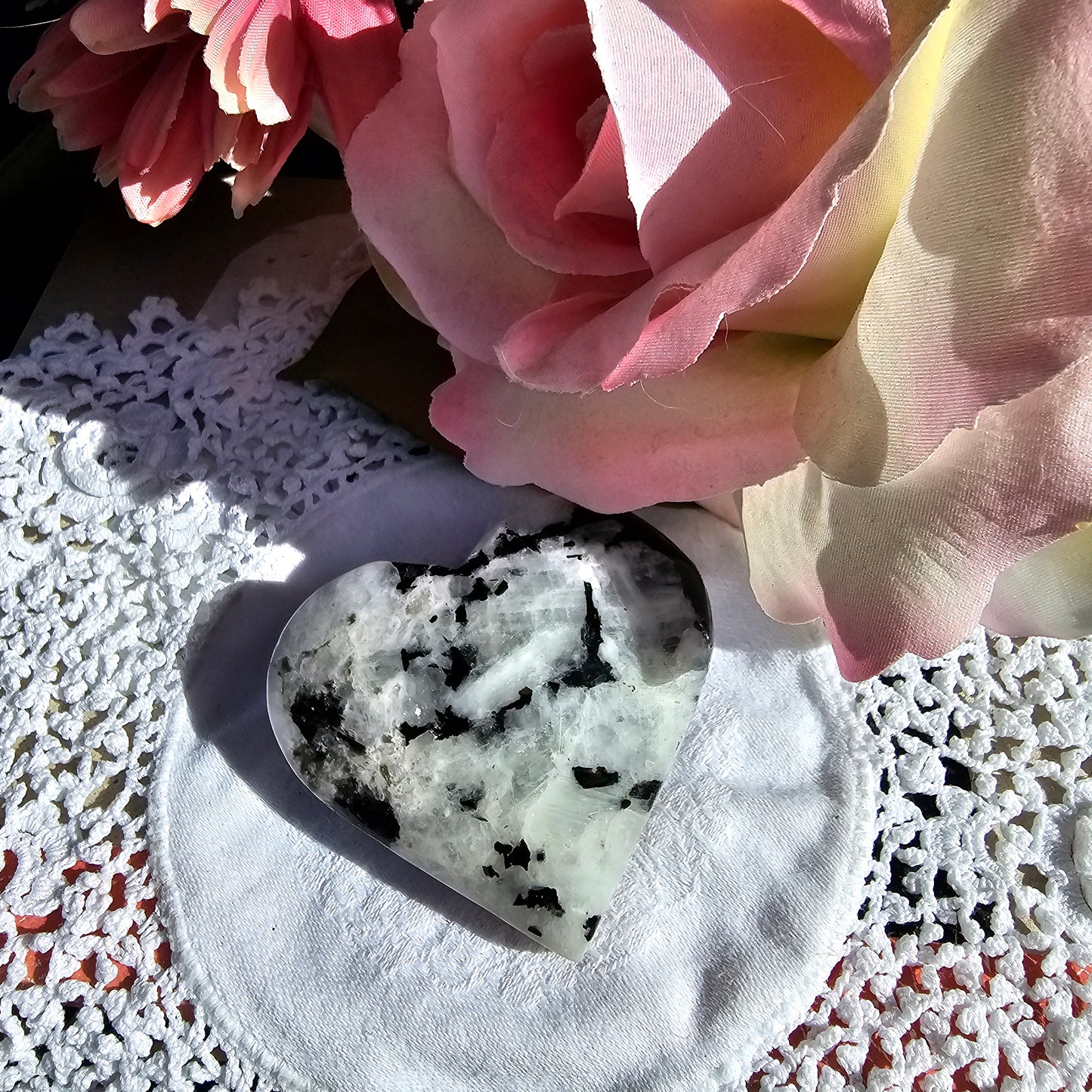 Rainbow Moonstone Heart