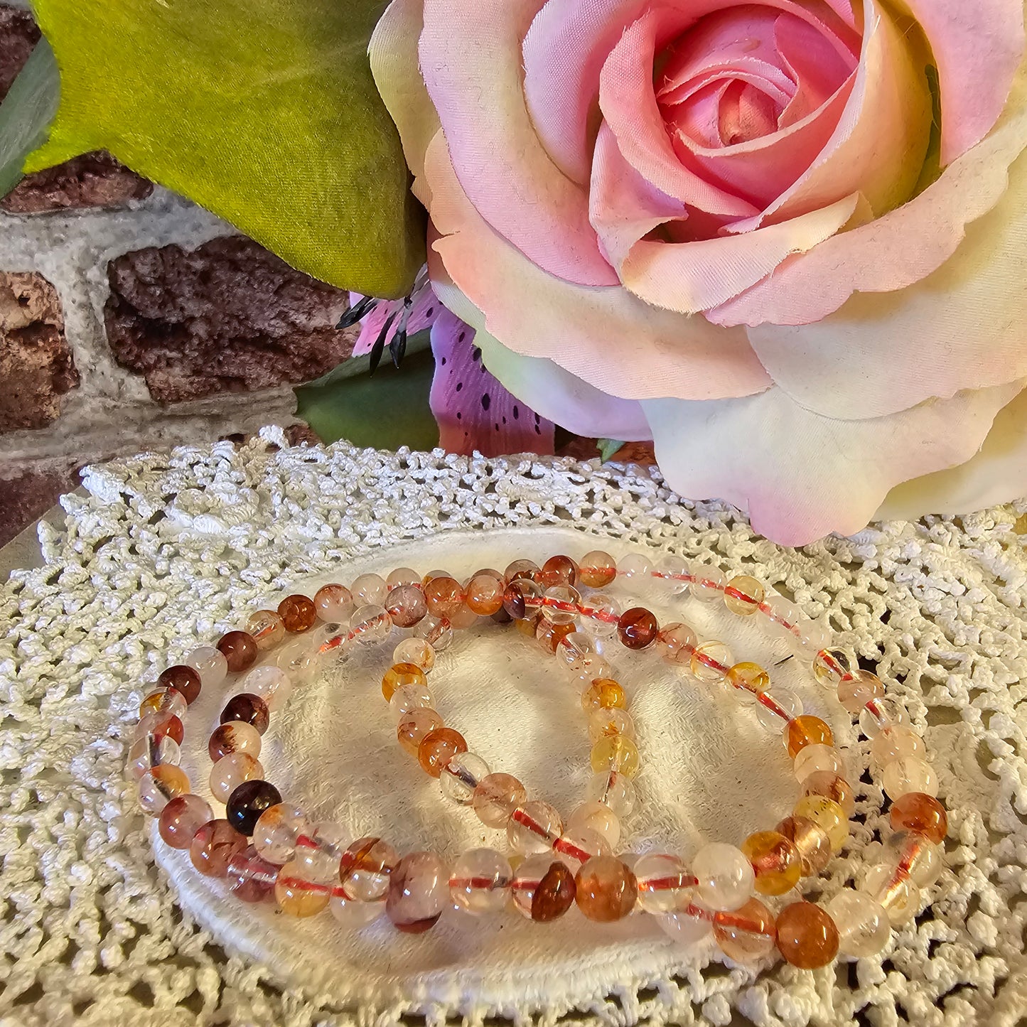 Yellow Calcite, Fire Quartz & Carnelian Bracelets