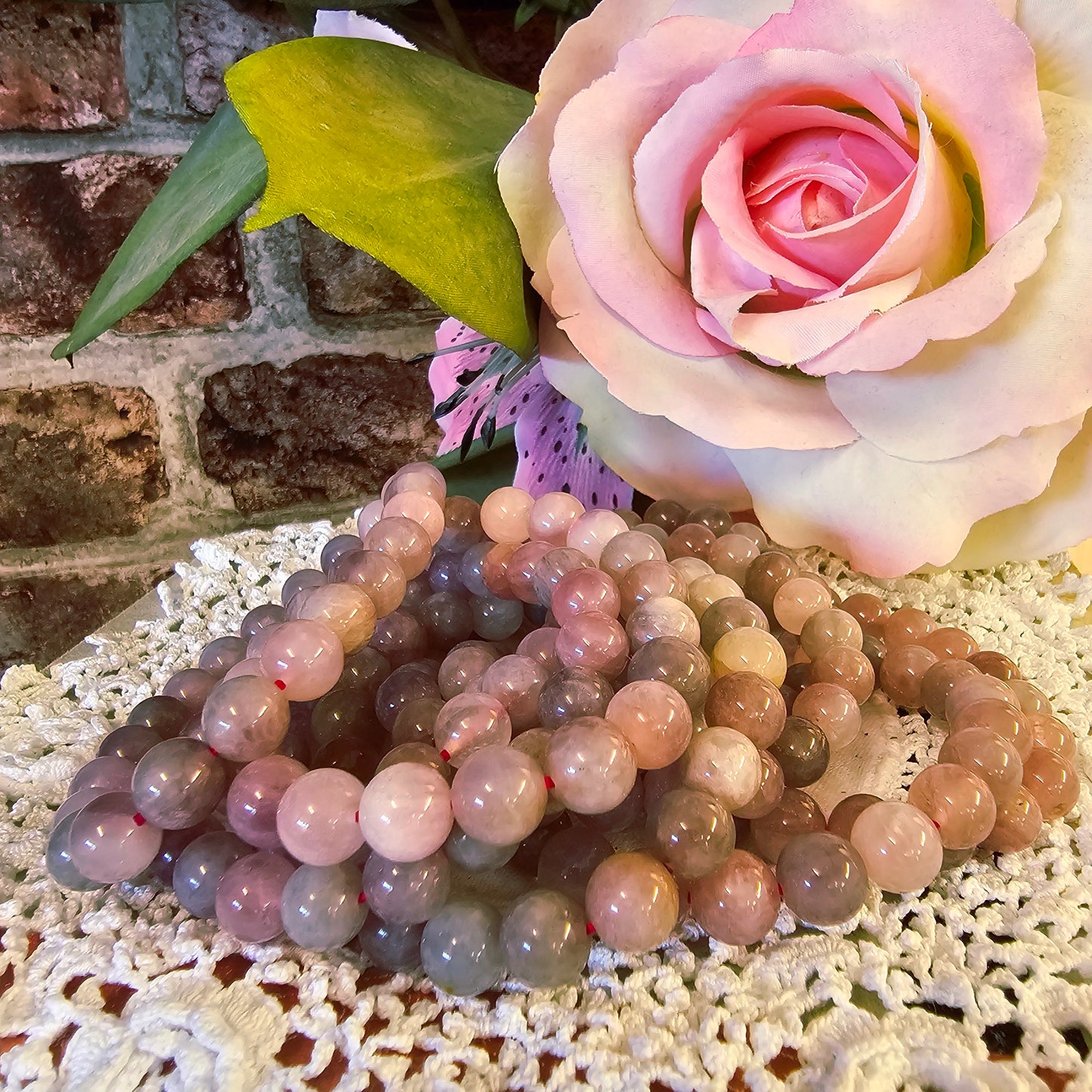 Rose Quartz, Amethyst & Lavender Rose Quartz Bracelets