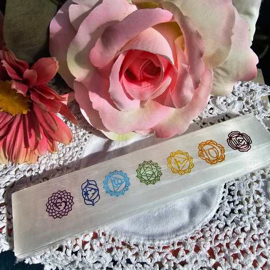 Chakra Selenite bars