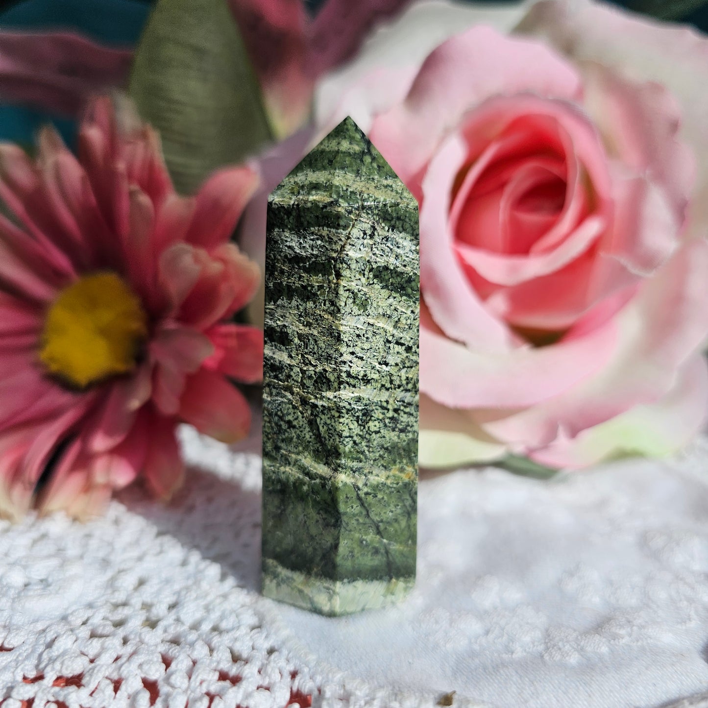 Green Zebra Agate Towers