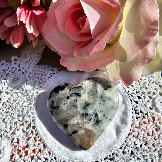 Rainbow Moonstone Heart