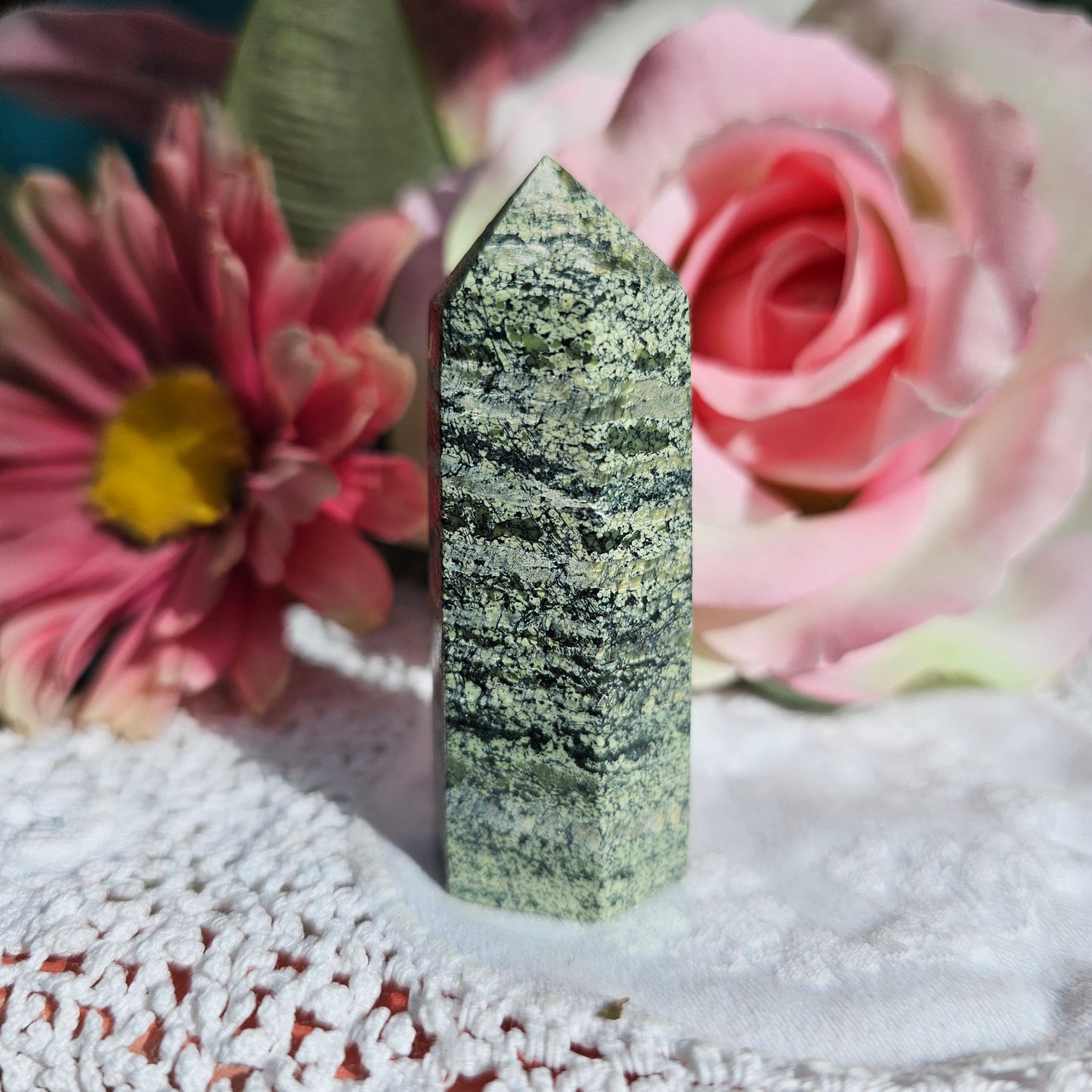 Green Zebra Agate Towers