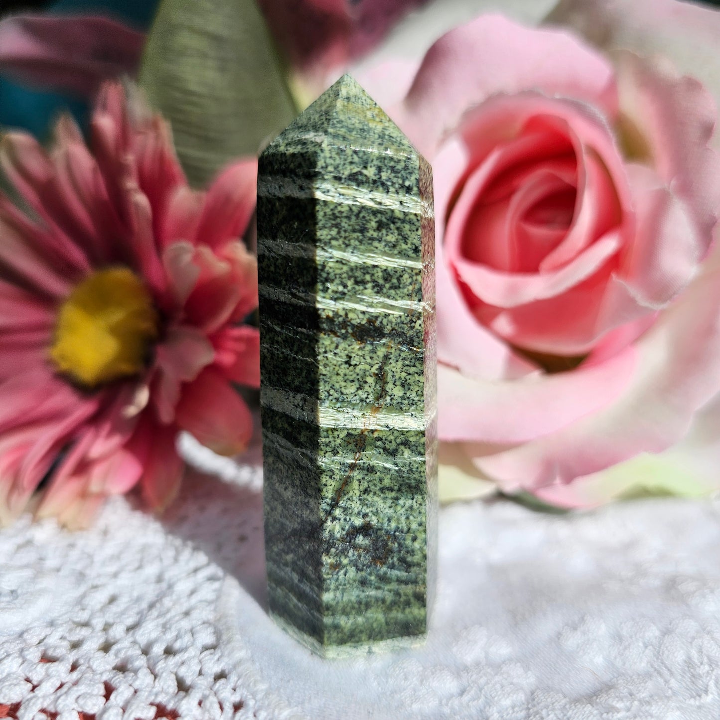 Green Zebra Agate Towers
